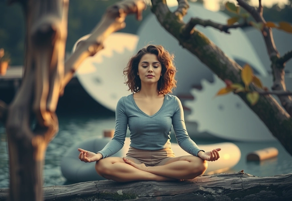 Persona meditando en un entorno tranquilo